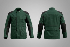 แจ็คเก็ตมอเตอร์ไซค์ผ้าสักหลาดดีไซน์ล่าสุดสำหรับผู้ชาย ทนทานต่อสภาพอากาศ ผ้าคุณภาพดี มีกระเป๋าหลายช่อง ปรับขนาดได้ แจ็คเก็ตขี่มอเตอร์ไซค์ทันสมัย - Product Image 3