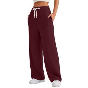 Nouveau pantalon large décontracté d'été pour femme, coupe ample et élégante, couleur unie, avec lacets - Product Image 2