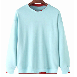 เสื้อสเวตเชิ้ตคอกลมสีฟ้าอ่อนแบบยูนิเซ็กซ์ ทรงโอเวอร์ไซส์ ใส่สบาย สีพื้น ผ้าถัก สไตล์ลำลอง เหมาะสำหรับใส่ในฤดูใบไม้ร่วง - Product Image 1