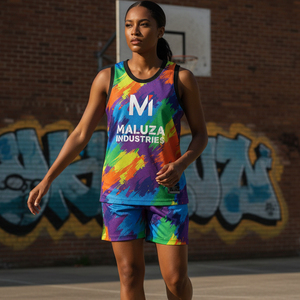 Tenues de basketball sublimées sur mesure, en tissu mesh respirant, ensemble maillot et short avec logo personnalisé - Product Image 1