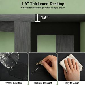 Distressed <b>Black</b> Console <b>Table</b> As Entrance <b>Sofa</b> Hallway <b>Table</b> with Storage or As a Desk - Product Image 2