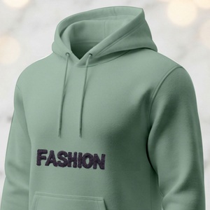Top Trend Top Selling Sustainable Gray Green Color Custom Chenille Embroidery Logo Patch Professional Premium Quality <b>Hoodie</b> - Product Image 3