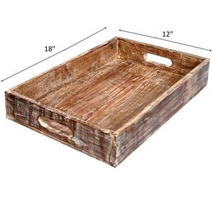 Plateau en bois massif vieilli, finition rustique, style farmhouse - Product Image 2