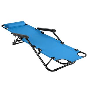 Sdraio Pieghevole da Esterno Portatile Reclinabile 2-in-1 con Cuscino per Abbronzatura - Product Image 5