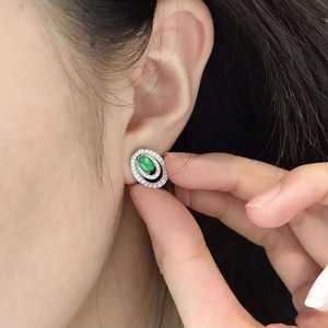 Lab Grown Round Brilliant Cut <b>Silver</b> <b>Stud</b> Earrings IGI Certified Ethnic Women's Wedding Party Gift - Product Image 3