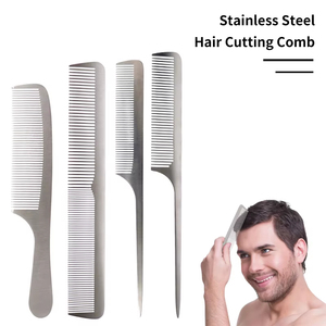 Peigne à cheveux professionnel de haute qualité en acier inoxydable, argenté, antistatique, pour salon de coiffure, dernier design - Product Image 5