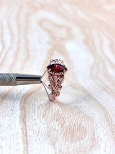 Handmade <b>Garnet</b> <b>Silver</b> Leaf <b>Ring</b> 925 Sterling <b>Silver</b> 14K Gold Plated Boho Twig Promise <b>Ring</b> For Women - Product Image 6