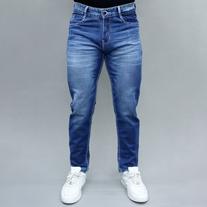 Jean pour homme Gex bleu clair, coupe droite, taille mi-haute, extensible, qualité supérieure, best-seller - Product Image 2