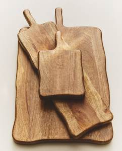 Tablas de Cortar de Madera Clásicas Rectangulares con Asa, Juego de Tablas de Cortar de Madera Natural para Cocina, Paquete Combinado - Product Image 1