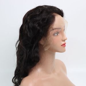 Vente en gros 1B Frontal 13x6 Extensions de cheveux vietnamiens de haute qualité 16 pouces Perruque ondulée de plage en cheveux vierges noirs - Product Image 2