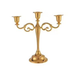 Designer Metal 3 Arms Menorah Candle Holder Elegant Candelabra Interior <b>Table</b> <b>Decoration</b> Accent Piece - Product Image 3