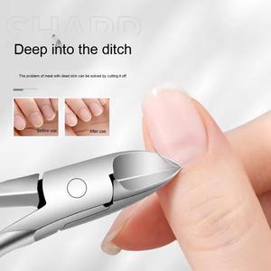 Coupe-ongles en acier inoxydable avec lame courbée et mâchoire biseautée pour couper les peaux mortes, usage adulte - Product Image 4
