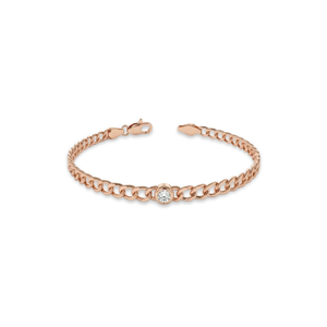 สร้อยข้อมือทองคำแท้ 14K ลาย Curb Link ประดับเพชร E VS1 แบบฝังขอบเพชร ขนาด 2.5 มม. สร้อยทองคำแบบซ้อน สร้อยข้อมือสำหรับผู้หญิง เครื่องประดับคุณภาพสูง - Product Image 3