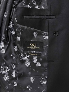 Costume de smoking croisé pour homme en laine noire, style britannique, col cranté, tenue de cérémonie - Product Image 6