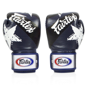 Guantes de Competición Fairtex Personalizados de Alta Calidad, Color Azul, Correa de Cuero Vacuno Original, Fabricante OEM, Muay Thai - Product Image 1