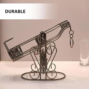 Support à bouteilles de vin inclinable en métal, design antique, pour la présentation dans un bar à domicile - Product Image 6