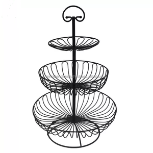 Bols de Fruits à 3 niveaux, panier à Fruits, Table à manger et de comptoir de cuisine, support moderne, noir - Product Image 3