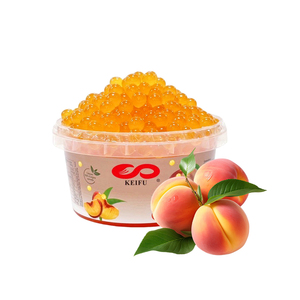 KEIFU 500g Yellow Peach Flavored Instant Bursting <b>Bubble</b> Tea Drink Topping OEM/ODM Popping <b>Boba</b> Pearl Juice Ball Ready to Eat - Product Image 1