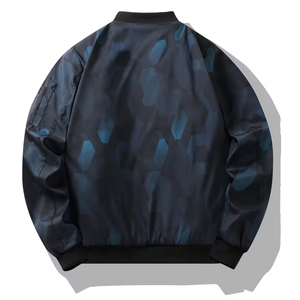 Chaquetas bomber personalizadas con impresión por sublimación 100% poliéster para hombre, a la moda, resistentes al viento, de manga larga y con cierre de cremallera. - Product Image 2