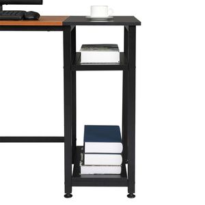 Scrivania per Computer Retrò Colorata e Nera 140cm, in Truciolato con Rivestimento in Triamina, a Forma di L ad Angolo Retto, Stile Vintage - Product Image 4