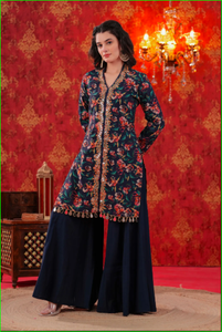 Conjunto Sharara con adornos hechos a mano por Raat Rani - Product Image 4