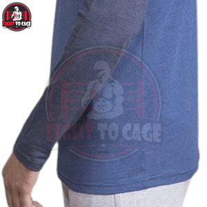 Nouvelle Arrivée 2026 – T-shirts Raglan Homme Entièrement Personnalisables en Mélange de Coton à Manches Longues, Contraste Bleu et Anthracite, Style Décontracté - Product Image 6