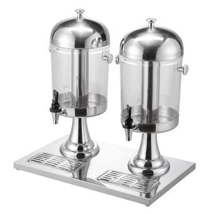 Dispenser per Bevande in Acciaio Inox e Plastica da 2,1 Galloni X 2, Capacità 16L, Erogatore per Bevande e Succhi per Feste con Funzione Riscaldamento - Product Image 1