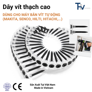 Tornillos para paneles de yeso metálicos ensartados para máquina atornilladora automática, acabado de fosfato negro, rosca estándar, cabeza de trompeta - Sujetadores THV - Product Image 6
