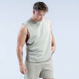 Camisetas sin mangas para hombre, más vendidas, de algodón y spandex, transpirables, de secado rápido, deportivas, con hombros caídos, para gimnasio - Product Image 3