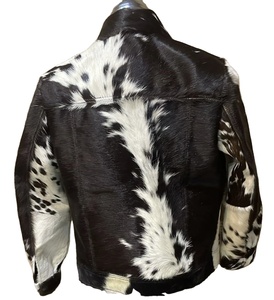 Veste en cuir véritable en peau de vache pour femme Fille Trucker Hair on Jacket Veste en cuir style motard pour femme Manteaux avec poche - Product Image 2