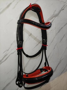 Bridon anatomique mono-couronne le plus vendu, forme coupée, orange, avec têtière rembourrée confortable, disponible au prix de gros - Product Image 1