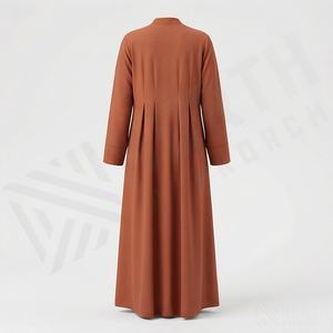 Abaya longue tendance pour femmes, robe islamique personnalisée avec plis sur le devant, abaya pour filles musulmanes, tenue modeste, haute qualité, couleur personnalisée - Product Image 2