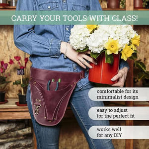 Fournisseur en gros direct d'usine OEM pour les marchés internationaux : tablier de jardinage en cuir, ceinture porte-outils pour fleuristes - Product Image 4