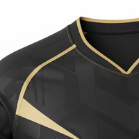 Seragam Sepak Bola Sublimasi Custom Logo Tim, Jersey Sepak Bola Bernapas Cepat Kering V-Neck Poliester Lembut untuk Latihan Pria