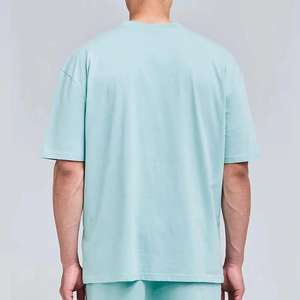 เสื้อยืดโอเวอร์ไซส์ผู้ชายสไตล์วินเทจ ย้อมสีแบบแอซิดวอช ขายดี OEM ผ้าฝ้าย 100% แห้งเร็ว ไม่หด ไหล่ตก - Product Image 3