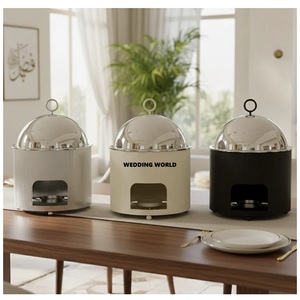 Dinnerware Tabletop Metal Food Warmer Latest Arabian Collection Casserole Round Shape Hotel Supplies Metal Hotpot - Product Image 1