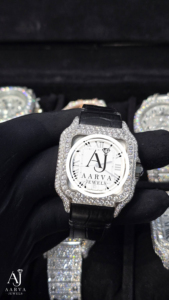 AARVA JEWELS นาฬิกาเซรามิกทรงสี่เหลี่ยมหรูหราโบราณสำหรับผู้หญิง ตัวเรือนสแตนเลส สายหนัง ระบบอนาล็อก กลไกอัตโนมัติ คริสตัลแซฟไฟร์ - Product Image 3