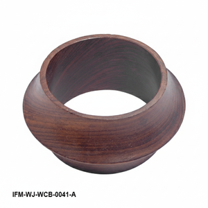 Handcrafted Wide Wooden <b>Bangle</b> <b>Bracelet</b> Natural Dark Wood Concave Cuff Chunky Boho Statement Jewelry for Women - Product Image 5