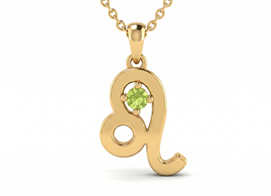 Collier Pendentif Zircon Cubique Couleur Péridot Signe Zodiaque Lion, Plaqué Or Argent 925, Design Unisexe Élégant pour Femme, Vente en Gros - Product Image 3