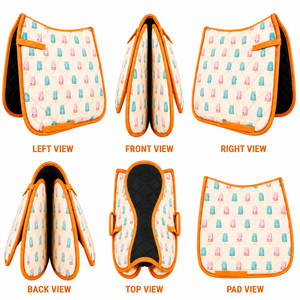 แผ่นอานม้าหลากสีสำหรับม้าม้าแผ่นรองอานม้าแบบอังกฤษออกแบบได้ตามต้องการ - Product Image 3
