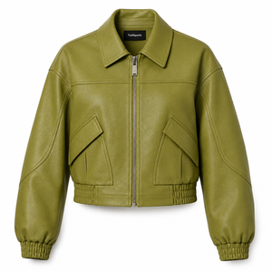 Veste matelassée à capuche unisexe en peau de mouton véritable, personnalisable OEM/ODM, vente en gros, fermeture éclair, mode streetwear, vêtement d'extérieur, marque privée - Product Image 1