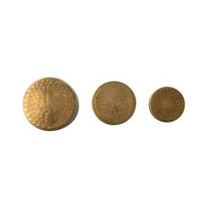 Artisan Cast Brass Canister Trio Hand-Chiseled Pointillism Pattern Flush Lid <b>Trinket</b> <b>Box</b> Display - Product Image 2