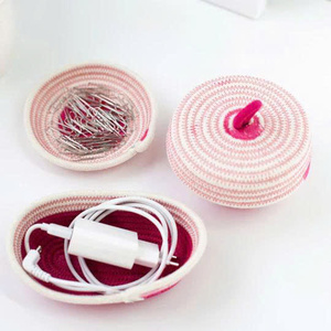 Cesta de Almacenamiento de Cuerda de Algodón con Tapa Decorativa, Contenedor Tejido para Ramadán, Almacenamiento de Juguetes y Organización del Hogar - Product Image 4