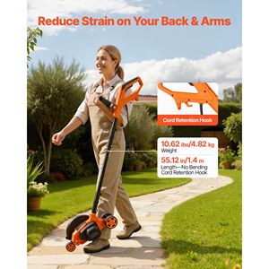 8-Inch Blade Length 12 Amp Electric <b>Lawn</b> <b>Edger</b> 4000 RPM 3 Position Blade Depth 65 Mn Pivoting Handle 30-Day Money Garden Tool - Product Image 5