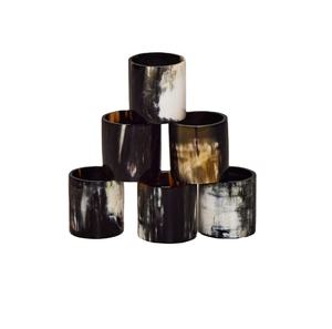 Rond de serviette en bois antique vaisselle élégant porte-serviettes en corne de buffle anneaux pour mariages Table à manger personnalisée décor à la maison - Product Image 1