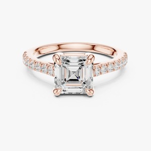 Anillo Solitario de Diamante Cultivado en Laboratorio con Corte Asscher de 2.00 Ct, Oro Amarillo de 9K, Joyería de Compromiso para Novia, Venta al Por Mayor OEM - Product Image 5
