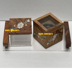 Hot Selling Wood Craft Bakhoor Burner Handcrafted Acrylic Tray Set <b>Box</b> for Home Decor Luxury <b>Gift</b> <b>Ramadan</b> Eid Arabic Oud Burners - Product Image 3