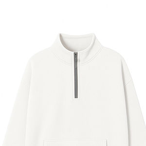 <b>Women</b>’s Half <b>Zip</b> <b>Sweatshirt</b> Custom <b>Quarter</b> <b>Zip</b> Pullover Fleece High Neck Casual Blank Top Private Label Wholesale Bulk Supplier - Product Image 3