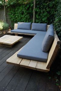 Sofá de Esquina para Jardín en Forma de L de Madera de Teca Sólida de Primera Calidad - Product Image 3