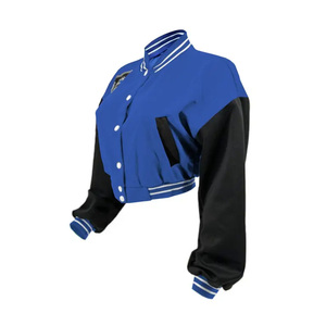 Chaqueta Varsity Corta de Lana Hecha a Medida para Mujer, de Alta Calidad, Estilo Bomber, para Escuela y Universidad, Vintage, con Letras Bordadas - Product Image 4